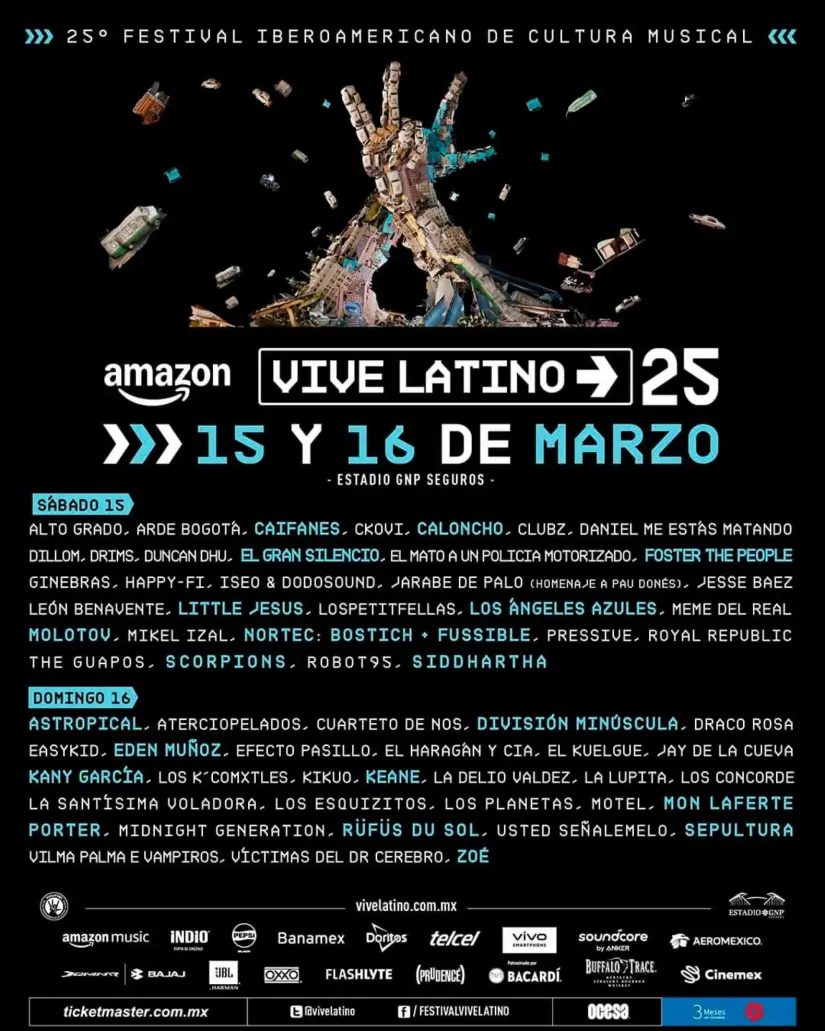 Cartelera de Vive Latino 2025