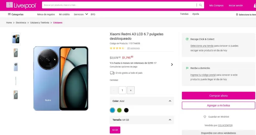 Xiaomi Redmi A3 con batería de 5,000 mAh