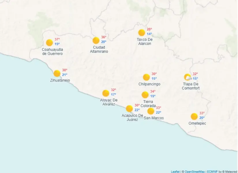 Clima en Guerrero: pronostican lluvias y hasta 40 grados para este fin de semana