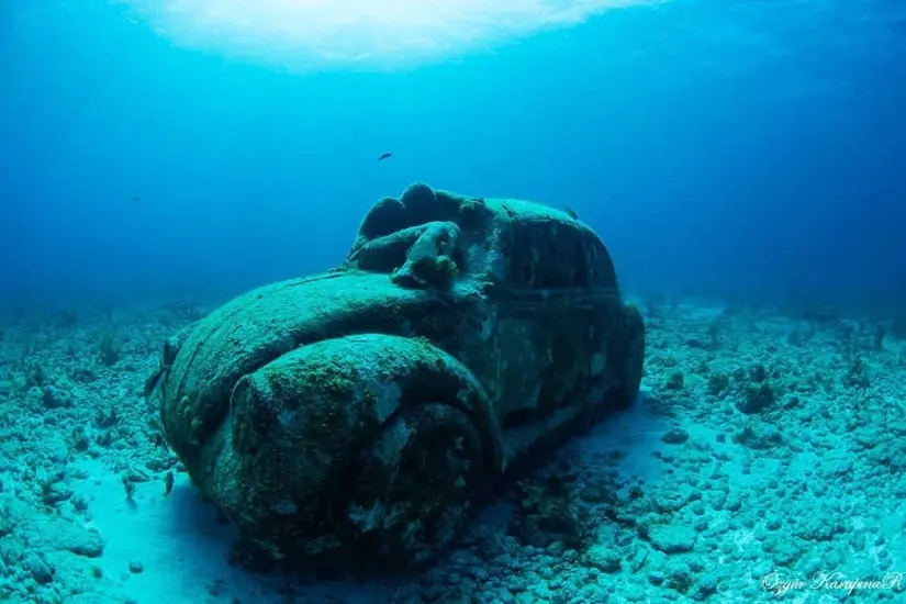 Esculturas impresionantes de bajo del mar en Cancún. Foto: Cortesía