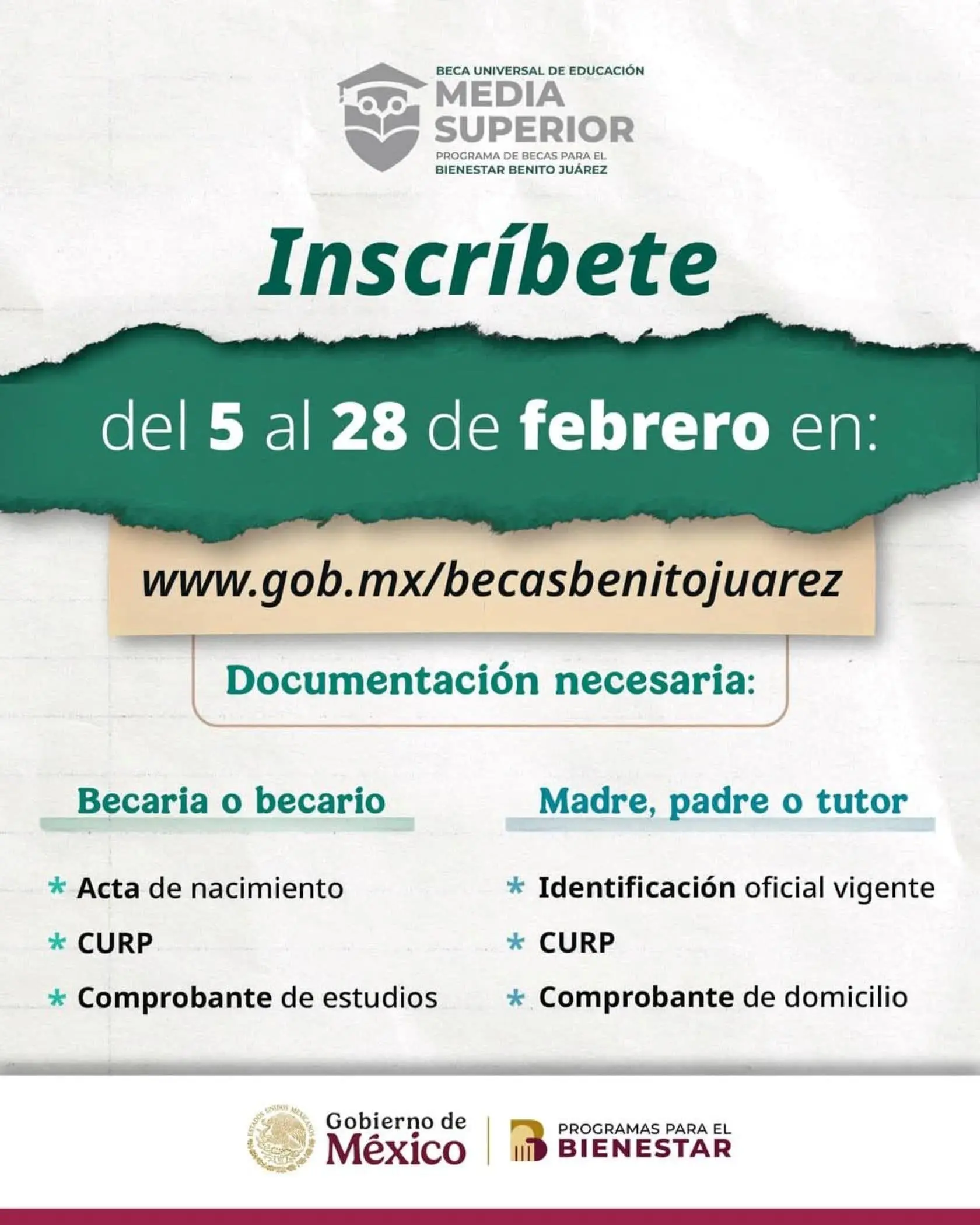 Ya están por abrir los nuevos registros para la Beca Benito Juárez. Foto: Cortesía