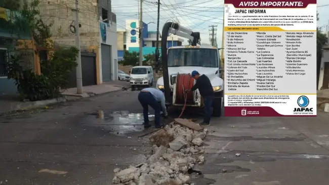 Listado de colonias que se quedarán sin agua en Culiacán.