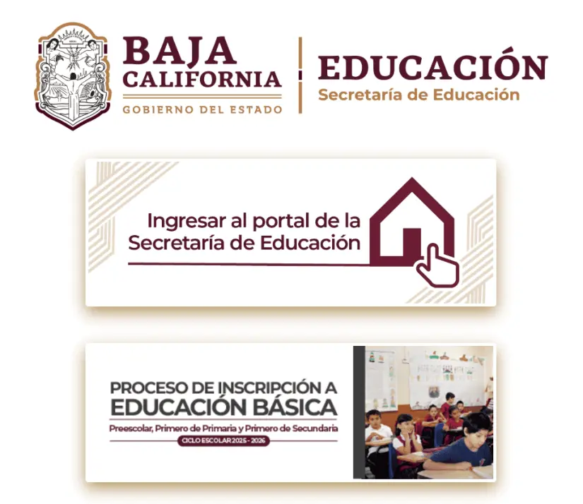 Ingresa al portal de la Secretaría de Educación en Baja California.    