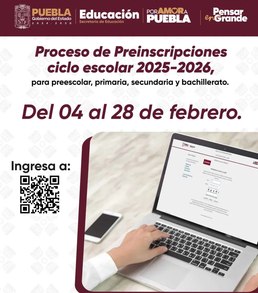 Las fechas de las preinscripciones de primaria en Puebla