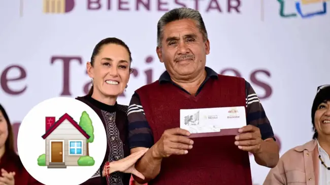 Entrega de tarjetas del apoyo para vivienda de 40 mil pesos en Estado de México. Foto: Cortesía