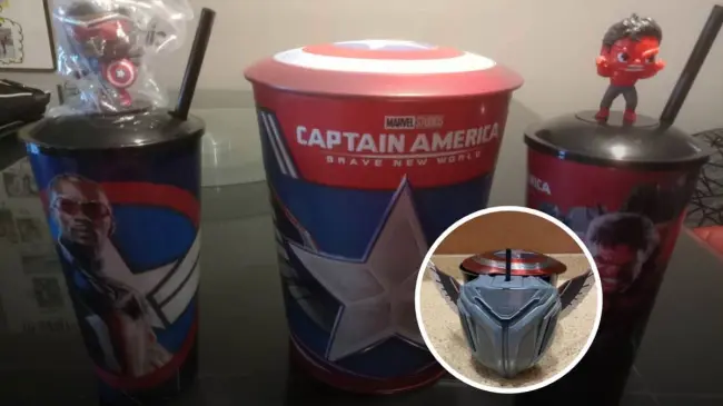 Habrá preventa de las palomeras y vasos del Capitán América: Un Nuevo Mundo, en Cinépolis. Foto: Coleccionando-Cortesía