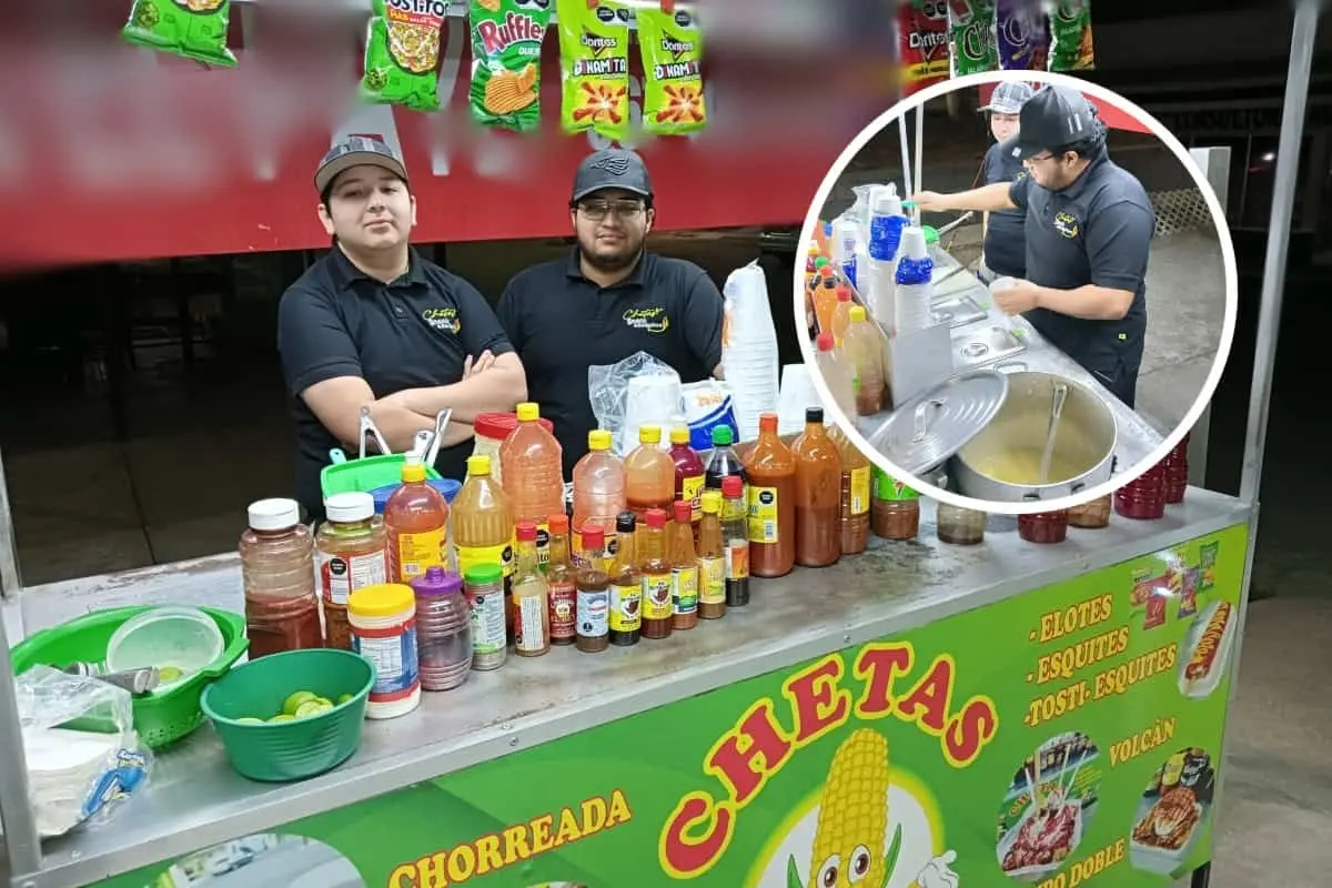 Cristhian y Alex Ibarra atienden diariamente su negocio de Snacks a orillas del bulevar José Limón, a la altura de la entrada a Canaco.