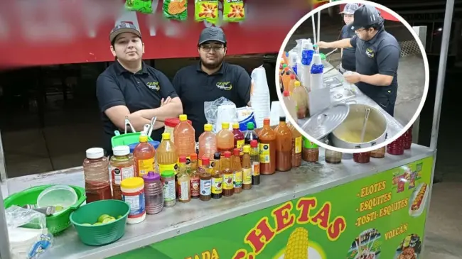 Cristhian y Alex Ibarra atienden diariamente su negocio de Snacks a orillas del bulevar José Limón, a la altura de la entrada a Canaco.