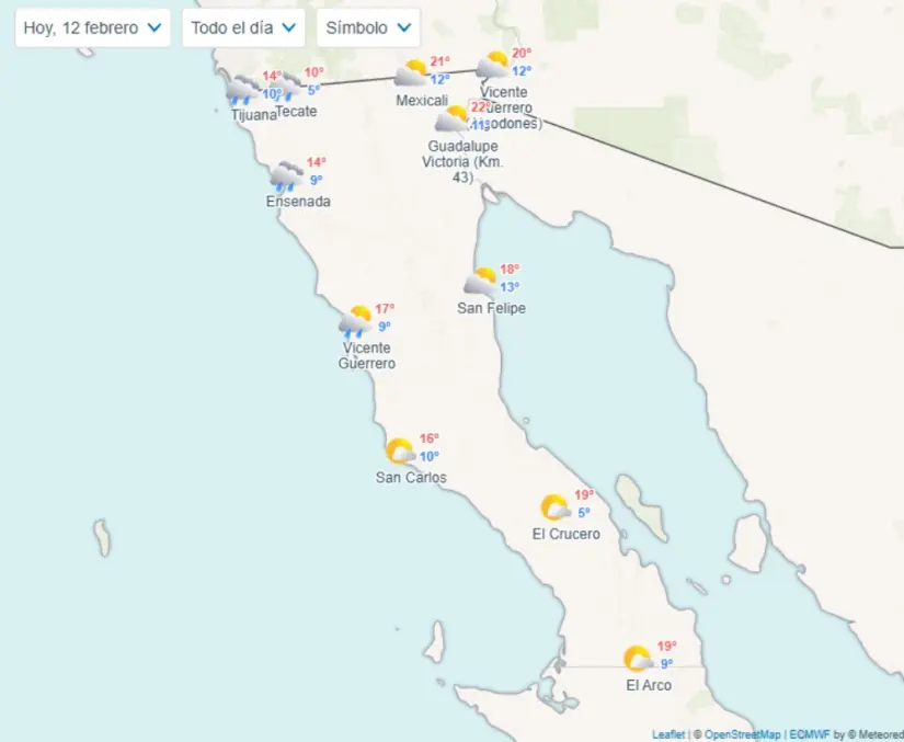 Clima hoy en Baja California: posible caída de nieve en la sierra este 12 de febrero