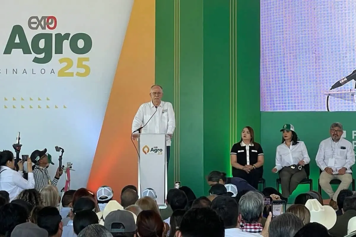 Julio Berdegué Sacristán, Secretario de Agricultura, Ganadería y Desarrollo Rural, durante la inauguración de la Expo Agro Sinaloa 2025.