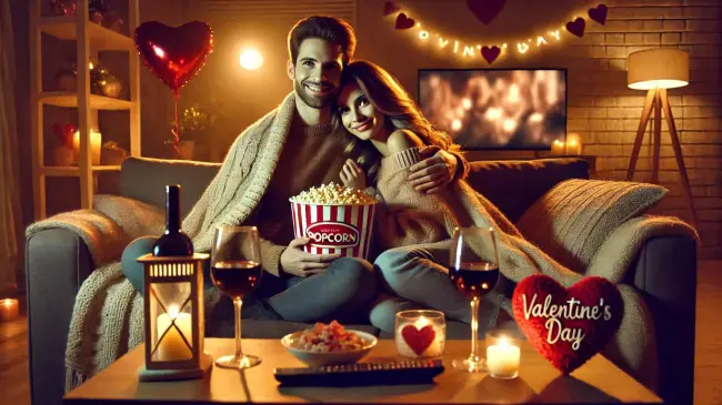 Películas para ver en pareja este 14 de febrero Día de San Valentín. Foto realizada por la Inteligencia artificial.