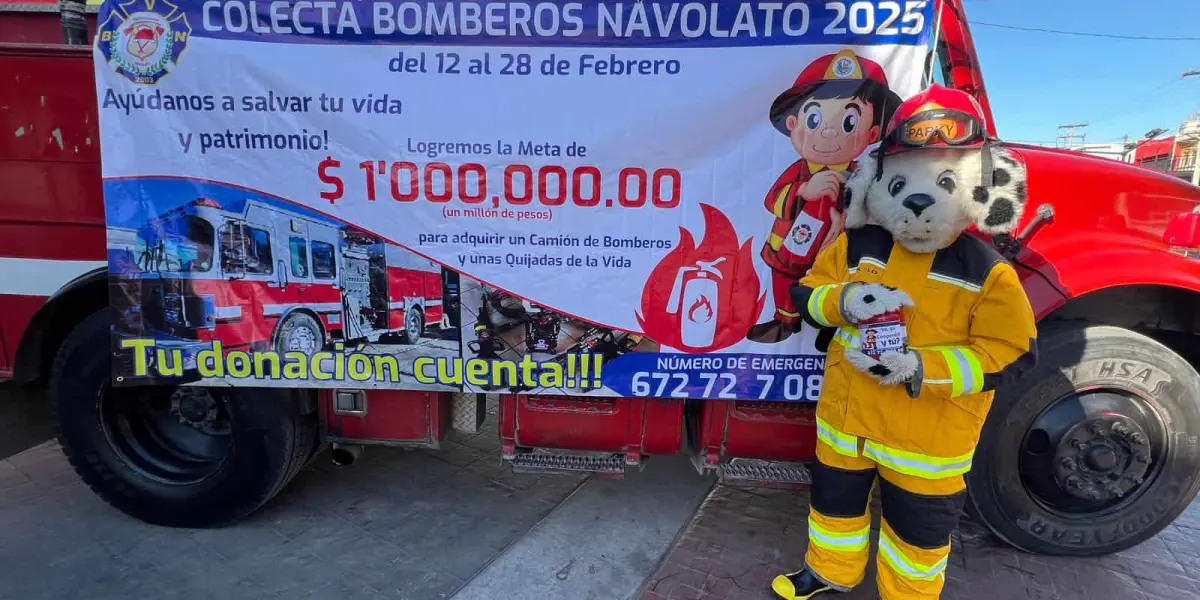 La colecta de Bomberos Navolato ya inició, e invita a todos a sumarse a la causa. Foto: Cortesía.