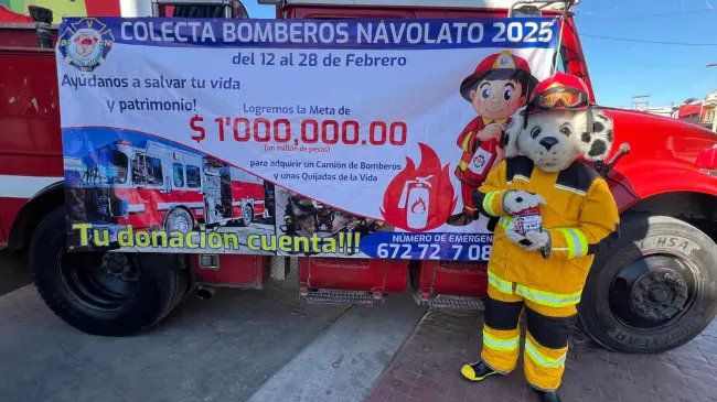 La colecta de Bomberos Navolato ya inició, e invita a todos a sumarse a la causa. Foto: Cortesía.