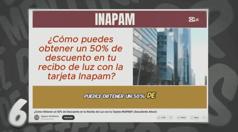 Mentira sobre descuento en la luz con la tarjeta INAPAM. Imagen. Mañanera del Pueblo.