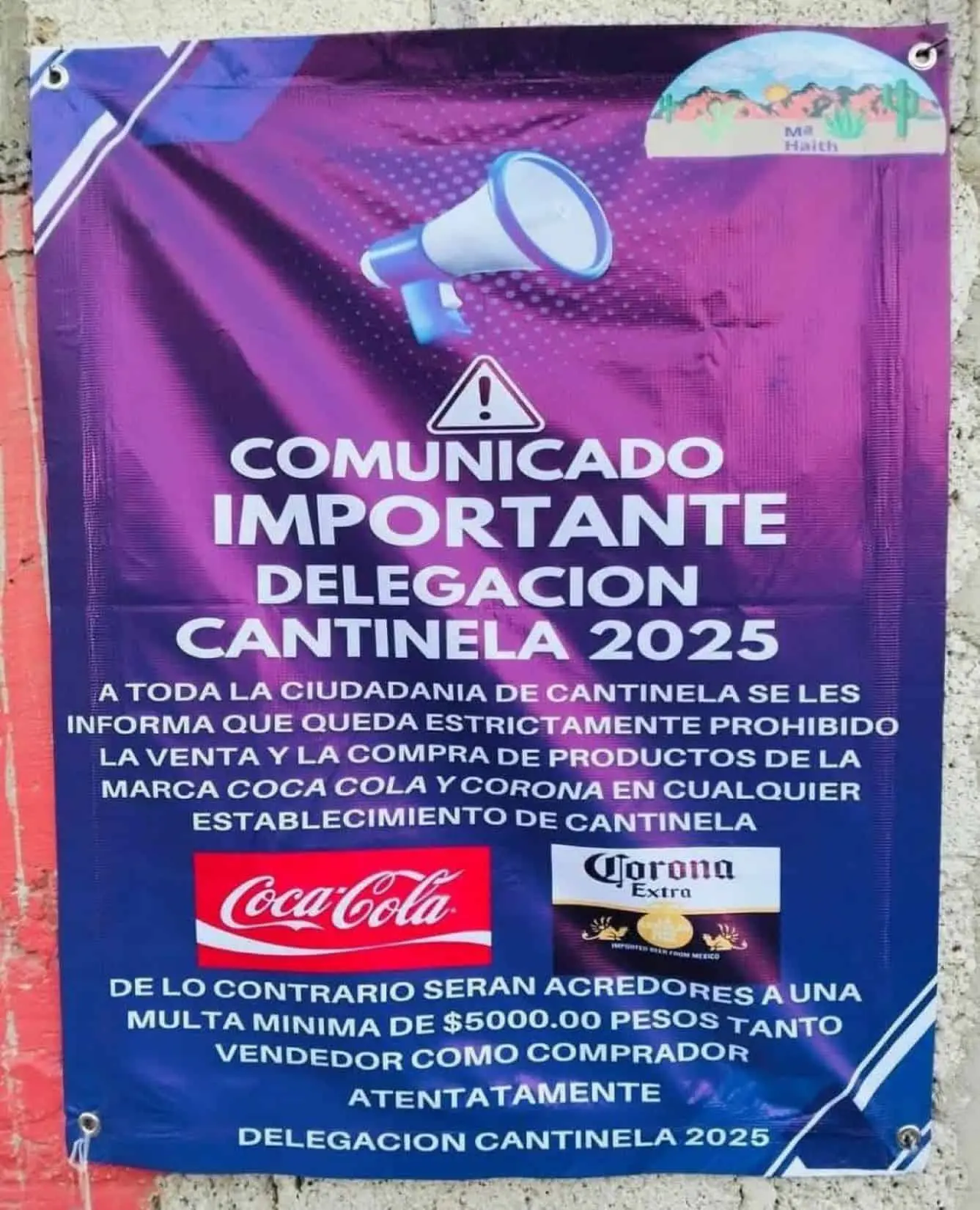 En Centinela está prohibido el consumo de Coca Cola. Foto: Cortesía