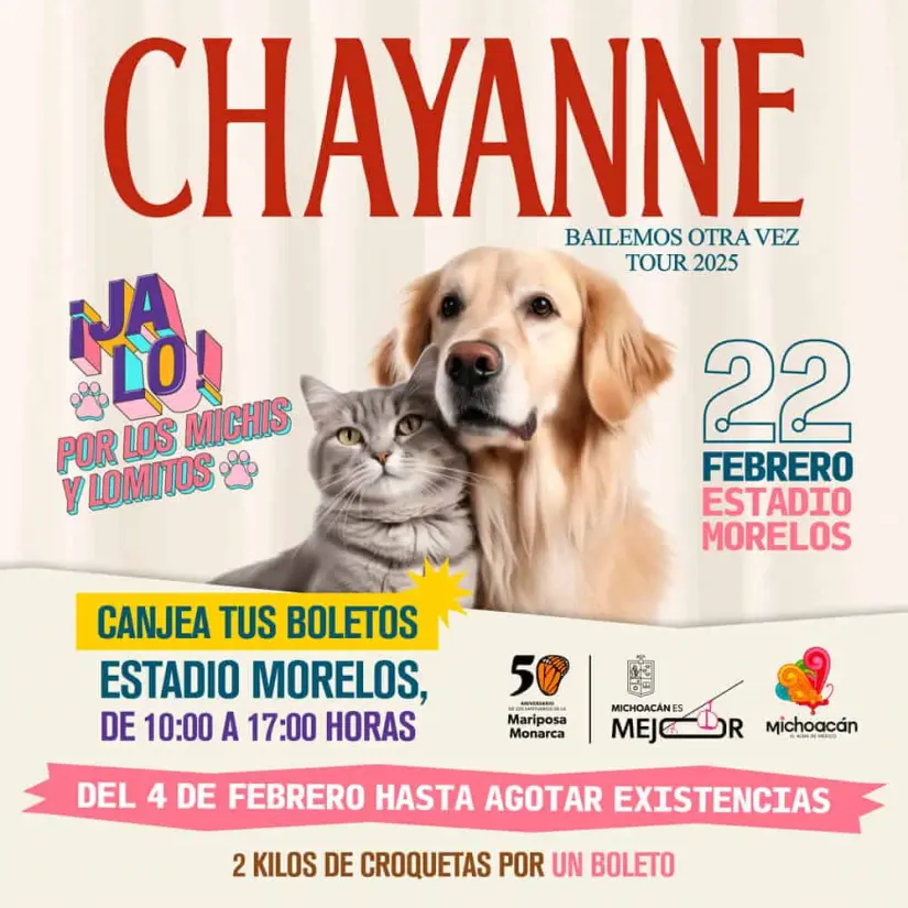 Apoyando a los animales podrás ver a Chayanne. Foto: Gobierno de Michoacán