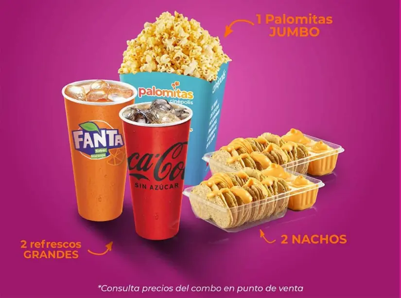 Hay varios combos para pareja en Cinépolis. Foto: Cortesía