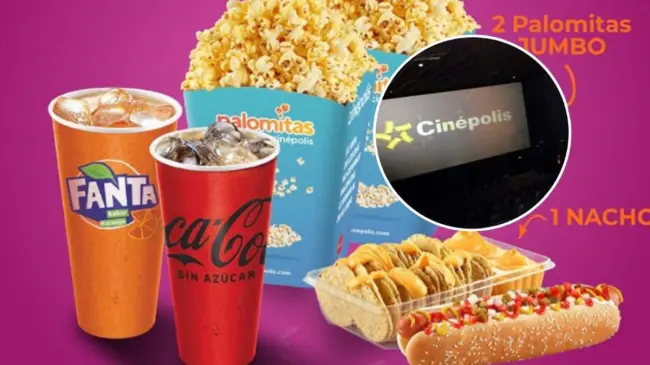 Combos para pareja disponibles en Cinépolis. Foto: Cortesía