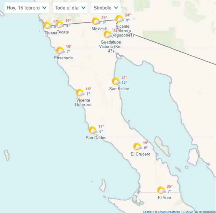 Clima en Baja California: sábado nublado con temperaturas frescas este 15 de febrero