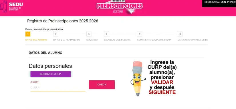 Pasos para las preincripciones de primaria 2025. Foto: Captura de pantalla