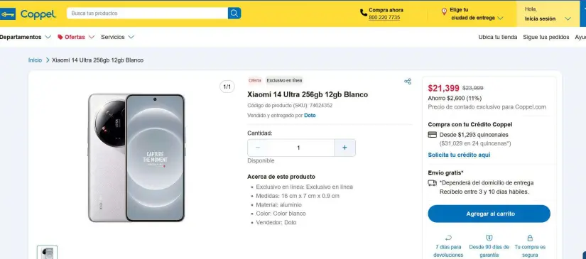 En oferta el Xiaomi 14 Ultra en Coppel