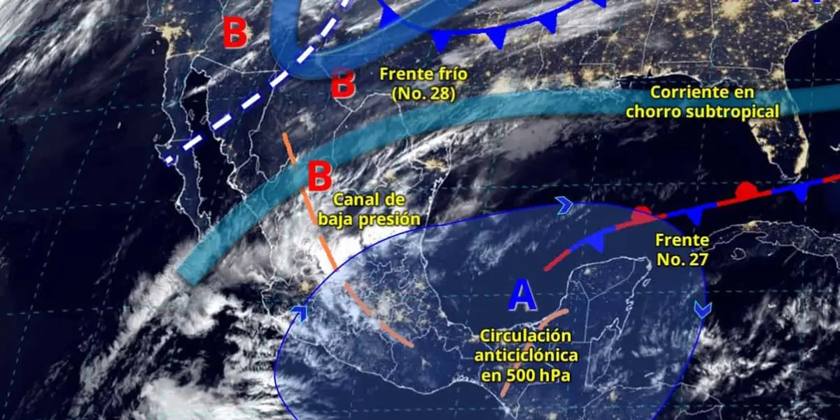 El frente frío ingresará por la frontera norte del país. Imagen: Conagua