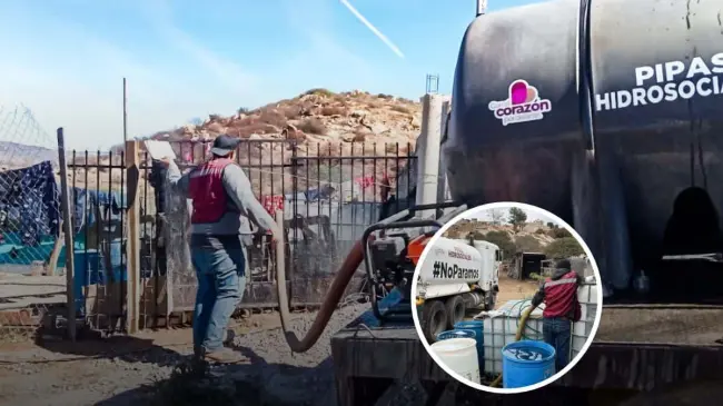 Entrega de Pipas Hidrosociales en para los ciudadanos de Tecate, Baja California