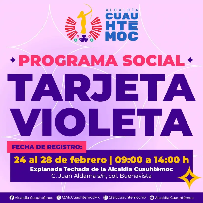 Apoyo de la  Tarjeta Violeta  en la alcakdía Cuauhtémoc