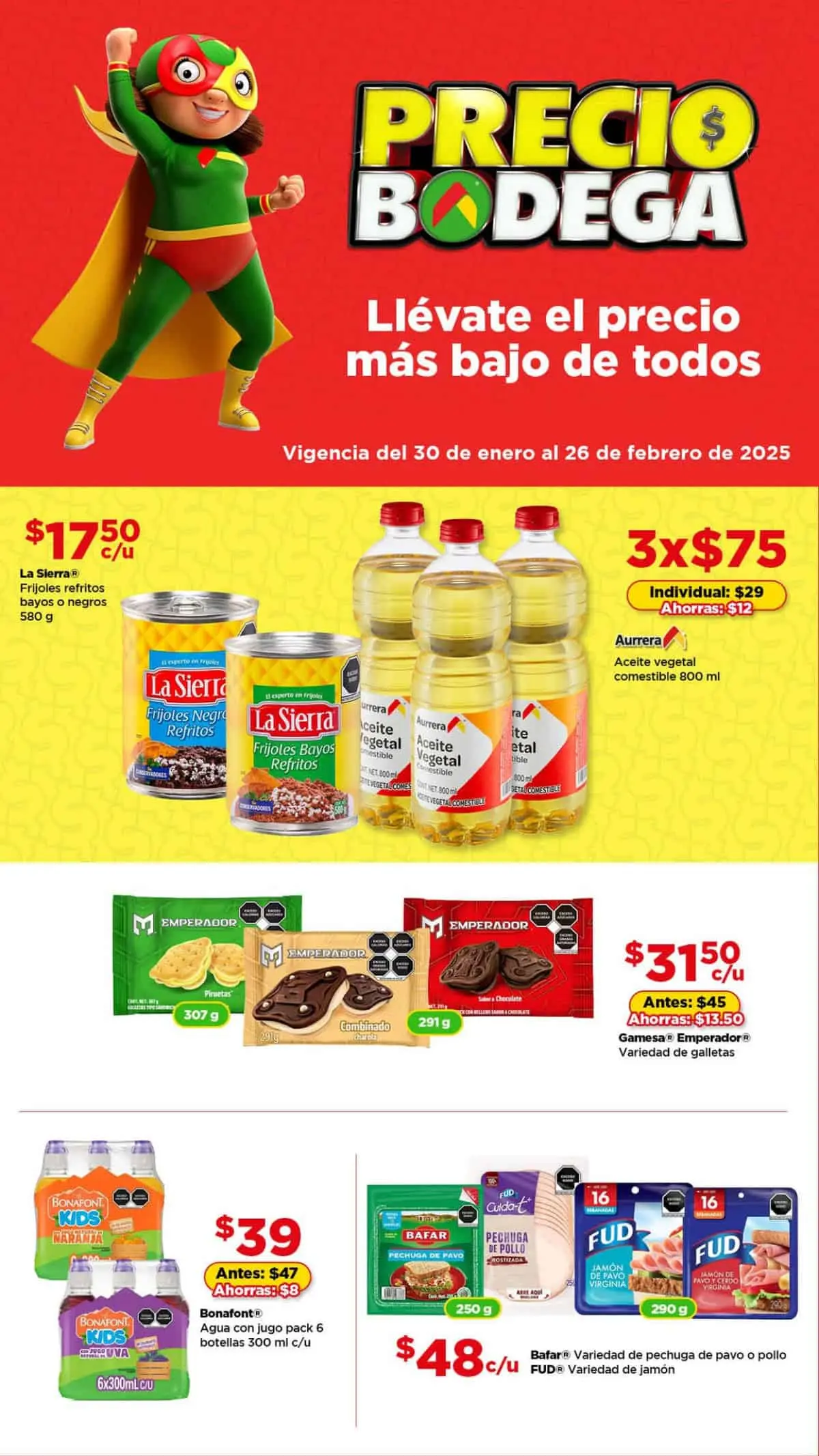 Encuentra los productos de la canasta básica a precios bajos en Bodega Aurrera. Imagen: Cortesía