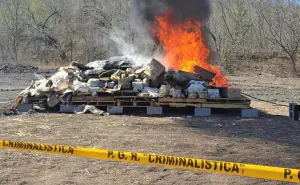 Incineran más de 2 toneladas de droga asegurada en Sinaloa