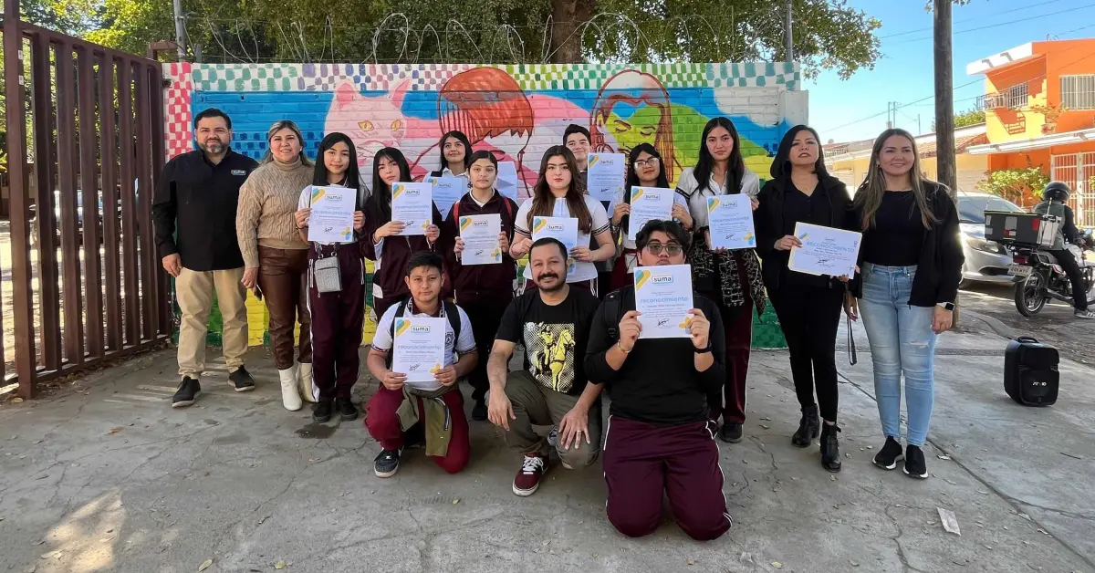 ¡Paz y respeto! Jóvenes de la secundaria Técnica 79 en Culiacán ponen color a un futuro más pacífico