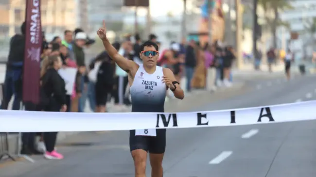 José Luis Zazueta se corona nuevamente como el mejor en Triatlón, destacando en la fase estatal rumbo a los Nacionales CONADE 2025. Foto: ISDE