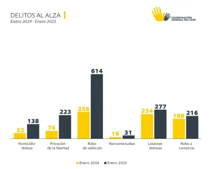 Datos clave sobre la incidencia delictiva en Sinaloa en Enero 2025