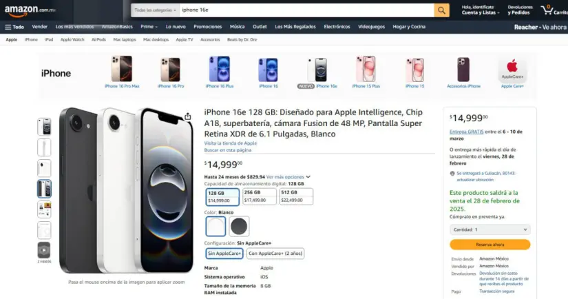 iPhone 16e en preventa en Amazon México: Características y promoción exclusiva