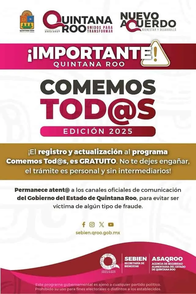 Permanece atento a los canales oficiales para seguir el proceso. Foto: Facebook Gobierno de Quintana Roo