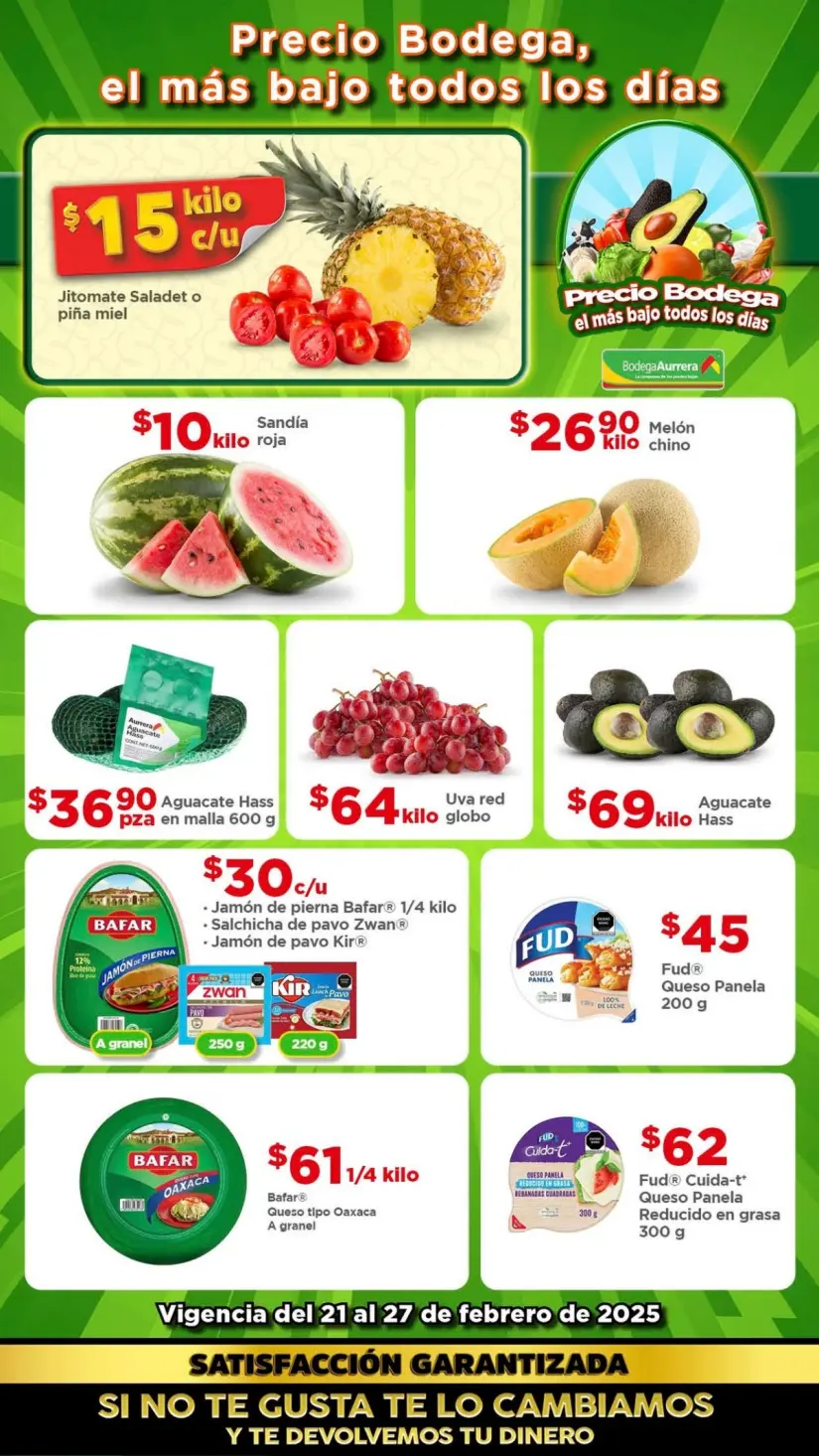 Ofertas de Bodega Aurrera en frutas y verduras hasta el 27 de febrero