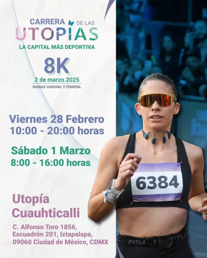 Puntos donde se entregará el kit para los corredores de la Primera Carrera Utopías 8k. Foto: Instagram deporte_cmdx Puntos donde se entregará el kit para los corredores de la Primera Carrera Utopías 8k. Foto: Instagram deporte_cmdx