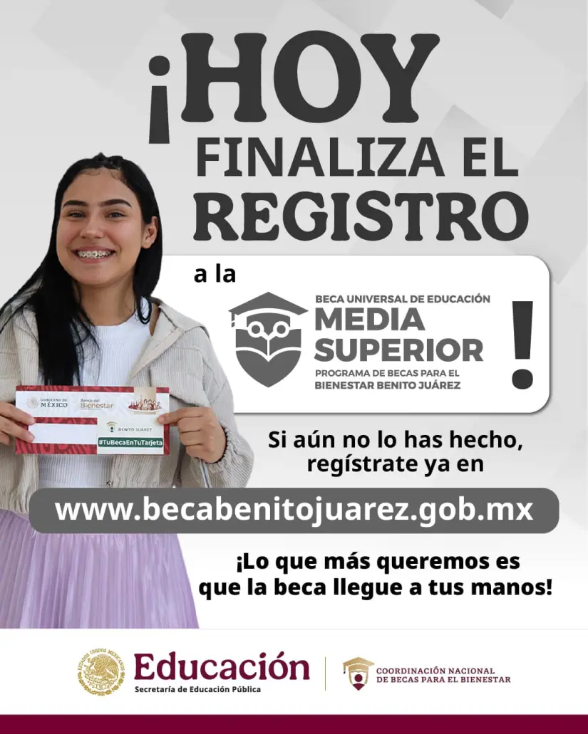 Este 28 de febrero es el último día de registro para la Beca Benito Juárez. Foto: Coordinación Nacional de Becas para el Bienestar Benito Juárez. 