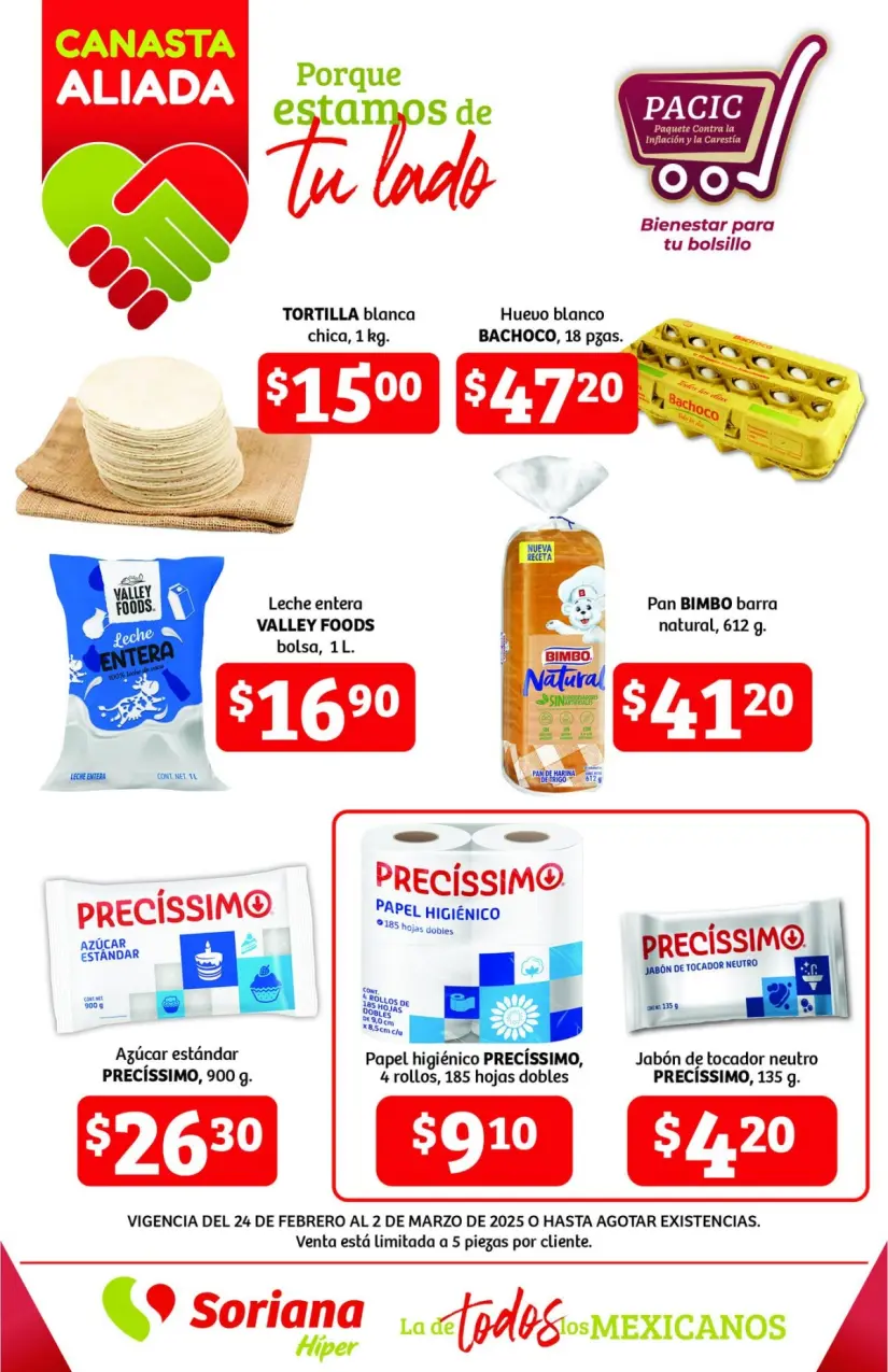 Ofertas de Soriana en canasta básica hasta el 2 de marzo