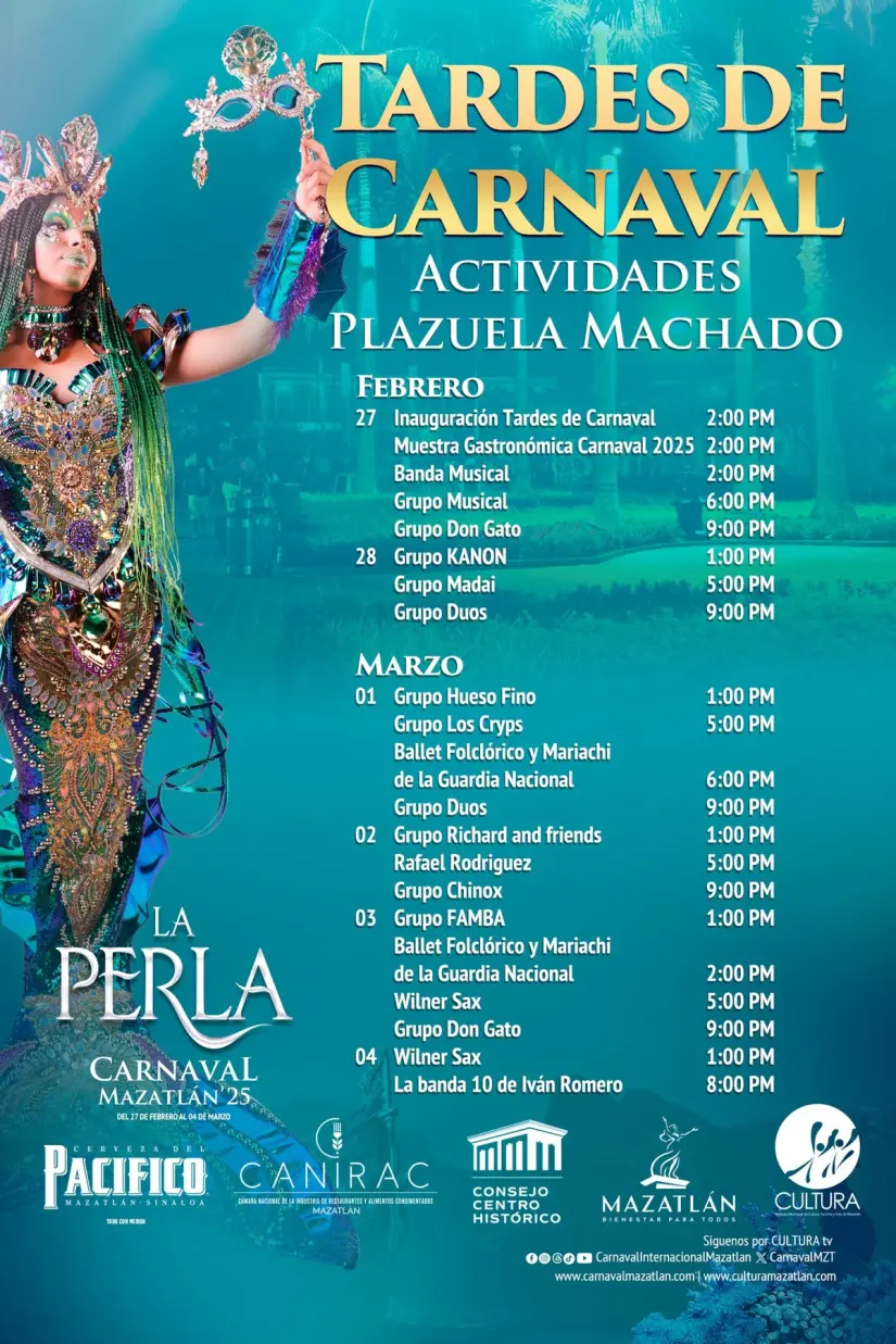 Actividades del Carnaval de Mazatlán 2025. Foto: Carnaval de Mazatlán. 