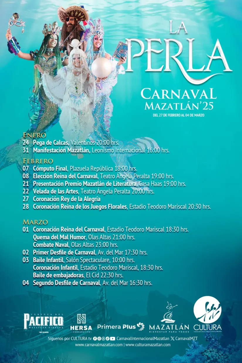 Eventos del Carnaval de Mazatlán 2025. Foto: Carnaval de Mazatlán. 