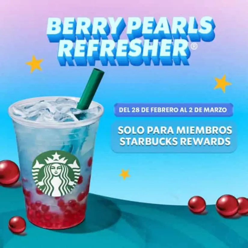 Starbucks lanza bebida exclusiva por tiempo limitado: Berry Pearls Refreshers