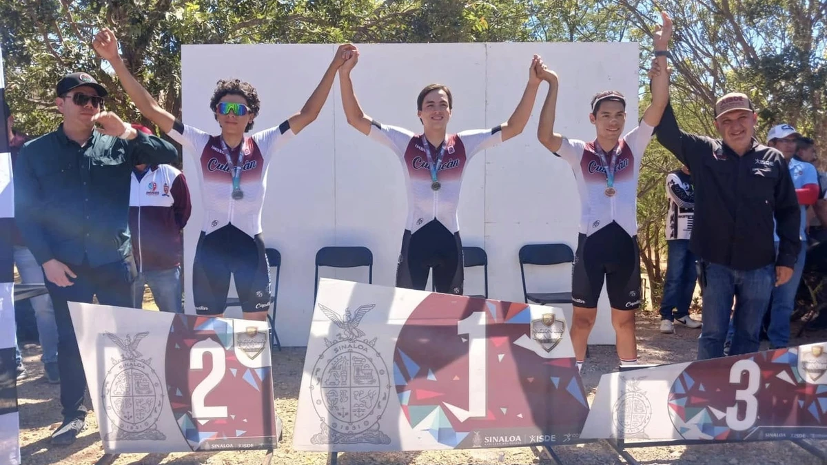 La delegación de Culiacán obtuvo tres medallas de oro en la prueba Contra Reloj de la fase Estatal de Ciclismo, rumbo a los Nacionales CONADE 2025, demostrando su talento y competitividad en diversas categorías. Foto: ISDE