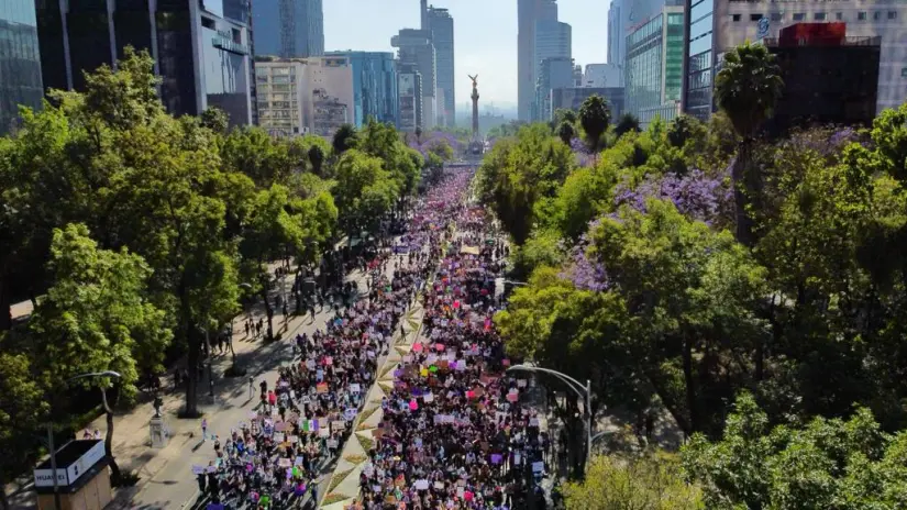 Recorrido de la marcha del 8 de marzo. Foto: Elizabeth Ruiz