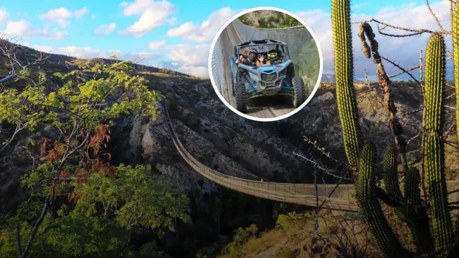Este es el puente de madera más largo de México. Foto: Facebook Wild Canyon.