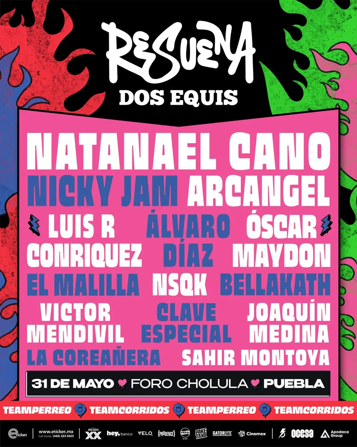 Cartelera del Resuena Dos Equis 2025.