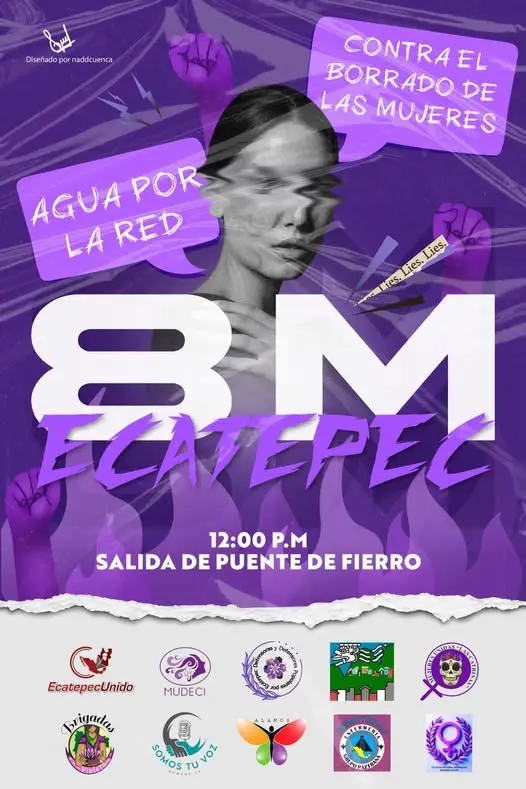 Marcha en Ecatepec por el 8M. Foto: Mujeres, Democracia y Ciudadanía A.C.