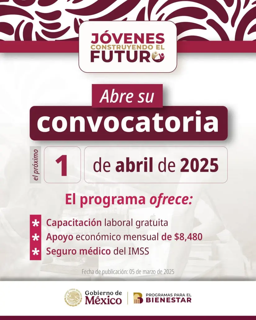 Nueva convocatoria para el Programa de Jóvenes Construyendo el Futuro. Foto: Facebook Jóvenes Construyendo el Futuro