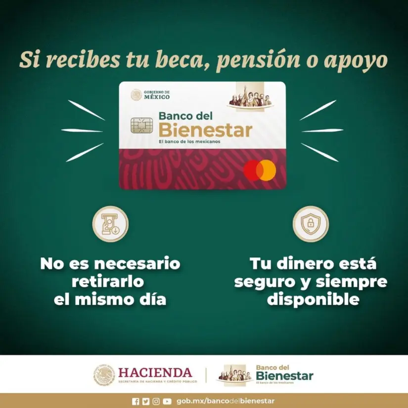 Una tarjeta del Banco bienestar recibirán los nuevos becarios. Foto: Cortesía