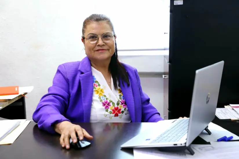 Directora del IMMujer, Elsa Bojórquez Mascareño en el marco del Día Internacional de la Mujer. Foto: Cortesía 